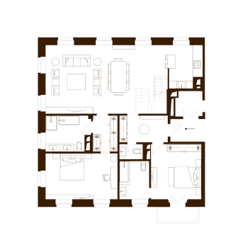Квартиры с двумя спальнями в комплексе особняков «Меценат»