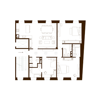Квартиры с тремя спальнями в комплексе особняков «Меценат»